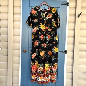 Vintage Brownstone Studio Floral Romper with pockets Women Size Large